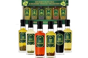 BAYTRADE Olive Oil Gift Set |5xInfused Olive Oils 1x Balsamic Vinegar | Chef Cooking Gifts| Foodie Christmas Gifts for Women Men| House Warming Gifts New Home| Spanish Italian Food Gifts Bread| Salad Dressing