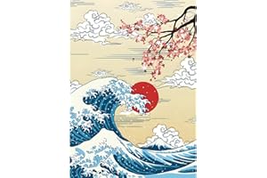 HEIBAGO DIY Diamond Painting Kit, Gran Ola 5D Pintar con Diamantes Kit Pintura Diamante Niños Adultos Redondo Taladro Cereza Bloosm Cuadro Diamantes Kits para Hogar Decor 30x40cm