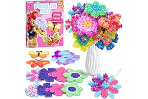 WHIZWINKS Poke in Art Flower Craft Kits for Kids | Gifts for 6 7 8 9 10 Year Olds Girls Art Supplies Activity | Creative Educational Toys for Girls & Boys Age 5-12 | Birthday Gifts, Party Favours & Home Décor