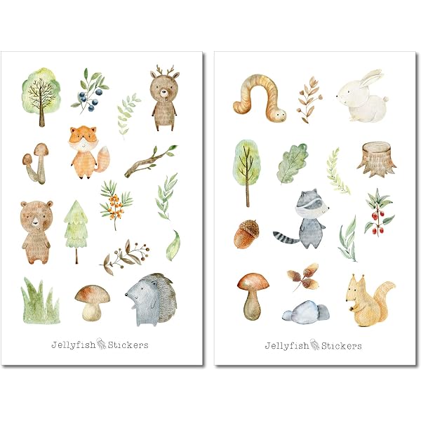 Wintertiere Sticker Set: Süße Tier-Aufkleber Mit Fuchs & Bär Für Bullet Journal, Planer & Scrapbooking