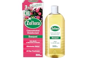 Zoflora Bouquet Concentrated Multipurpose Disinfectant Liquid,1 x 500ml, Floral Antibacterial Cleaner, Kills 99.9% of Bacteria & Viruses