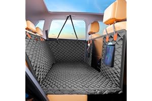 JOEJOY Ochraniacz na siedzenia samochodowe dla psa, pokrowiec ochronny na samochód dla psa, odporny na zarysowania, wodoodporny, sztywne dno, czarny