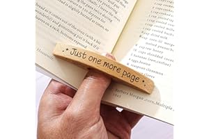 KENON Custom Thumb Book Page Holder - Just One More Page Personalised Wooden Thumb Page Holder for One-Handed Reading, Gift for Teachers and Book Lovers