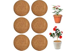 TOPJOWGA Disco di Cocco, 6 Pezzi Disco Cocco Piante, Disco in Fibra di Cocco, Pacciamatura Cocco, Disco in Fibra di Cocco, Telo Cocco pacciamatura, Protezione Invernale per Piante in Vaso (30cm)
