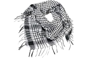 BEAHING Palestina Buff, 39x39 pulgadas suave ＆ Palestina a cuadros amigables con la piel Keffiyeh con cubierta del cuello de la borla para hombres