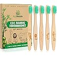 EcoShoots Kids Bamboo Toothbrushes with Super Soft Bristles | Pack of 5 Kids Toothbrushes | Eco-Friendly Natural Wooden Childrens Toothbrush | Organic Biodegradable Handle | BPA Free Kids Toothbrush