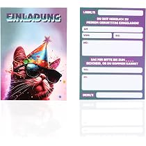 20 Katzen-Geburtstagseinladungen Mit Umschlägen – Niedliches Design Für Deine Haustier-Party