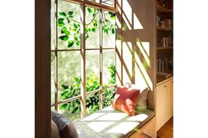 Neukids Watercolor Green Plant Self Adhesive Window Pictures Spring Summer Window Stickers Hanging Plants Window Film Living Room Bedroom Nursery Window Decor