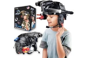 TACTIPRO Juego de comandante de casco SWAT del ejército para niños de policía. Incluye linterna de accesorios extraíbles, alcance LED megáfono, pistola de juguete de dardos y 4 prismáticos, para horas de