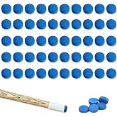 JNYUTEEN 50 Pieces 12mm Billiard Cue Tips Synthetic Leather Replacement for Pool Cues and Accessories 12mm Pool Snooker Tips