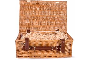 BASIC HOUSE Premium Wicker Picnic Hamper Hampers Shop Retail Display Home Decoration (Medium)