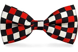 cravateSlim Noeud Papillon Damier Noir rouge et blanc