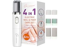 Own Harmony Lima Eléctrica para Pies y Uñas, Removedor de Callos Electrónico (4 en 1) Las Mejores Herramientas Manicura y Pedicura - Set Profesional de Cuidado de Pies y Pulidor de Uñas