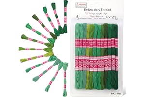 Easusy Embroidery Thread, 12 Skeins Green Series Embroidery Floss, Cross Stitch Thread for DIY Bracelet Making and Embroidery Crafts