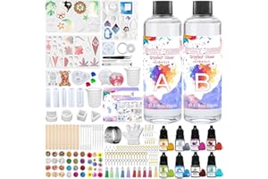 KIMIGO Kit de Resina Epoxi, Transparente 2 Partes 500ml 1:1, para Bricolaje, Artesanía, Hacer Colgante, Llavero, Joyas