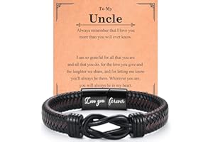 EPVID Gifts for Husband Son Boyfriend Grandson Grandad Uncle, Leather Bracelet for Brother Nephew Boyfriend, Christmas Fathers Day Birthday Valentines Gifts, Stocking Fillers for Men