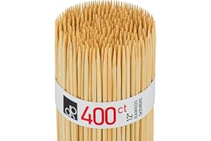 DecorRack 30 cm Natürliche Bambusspieße, 400 Holzspieße für BBQ, Grillen, Kebabs, Vorspeisen, Früchte, S'mores, Cocktails, Brunch, Fondue, Barbecue, DIY Basteln