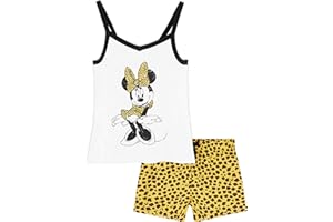 Disney Pyjama Fille, Pyjama Short Fille, Pyjama Stitch Princesses Belle Ariel Cendrillon Elsa Moana Jasmine Raiponce Simba Roi Lion Minnie Enfant 2-14 Ans