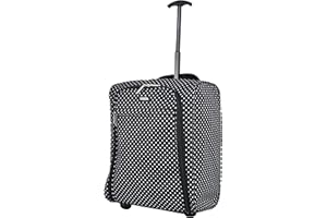 ZAHRAB Easyjet 45x36x20 Underseat Bag Lightweight Hand Luggage Cabin Bag Trolley with Wheels Flight Bags Suit Case (Polka Dot)