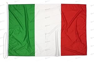 DOMINA PUBBLICITÀ Bandiera Italia 100x70 Centimetri Tessuto Nautico Antivento 115 Gram/m², Bandiera Italiana 100x70, Bandiera d'Italia Dotata di Cordino, Doppia Cucitura Perimetrale e Fettuccia di Rinforzo