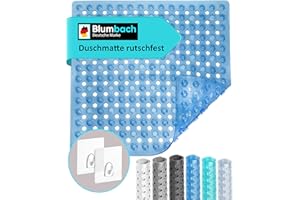 ‎BLUMBACH Blumbach® Duschmatte rutschfest 53x53cm - 100% BPA-frei - Inkl. 2 Haken zum Aufhängen - griffige Antirutschmatte Dusche & Badewanne, Duscheinlage, Rutschmatte schimmelresistent & maschinenwaschbar