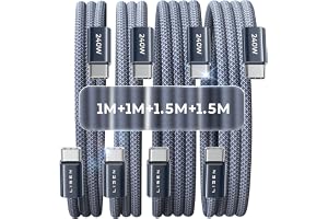 LISEN 240W USB C Kabel, PD 3.1 USB C Ladekabel, USB C auf USB C Kabel Set | 4 Stück/1M+1M+1.5M+1.5M | für iPh…