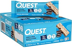 Quest Nutrition Bars Cookies & Cream - Pacco da 12 x 60 g, Totale: 720 g