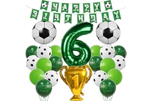 CNROSE Palloncino Calcio 6° Compleanno Palloncino Verde 6 Anni Ragazzo Calcio Compleanno Decorazione 6 Anni Compleanno Bambini Palloncino Elio 6 Compleanno Ragazzo 6° Compleanno Decorazione Calcio 6 Complean