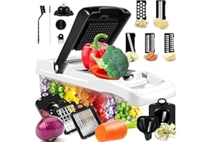JOKOO Vegetable Chopper Slicer Onion Dicer,16-in-1 Veggie Mandoline Food Cutter for Tomato Fruit with Lemon Squeezer, Multifunctional Vegetable Chopper Suitable for Fruits, Onion Chopper for Kitchen