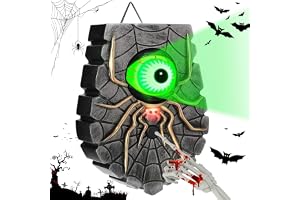 Idota ögonglob dörrklocka, halloween dörrklocka ringklocka spindlar dörrklocka halloween dekoration med lysande ögon, halloweendekorationer fest dörrklocka rekvisita för spökhus