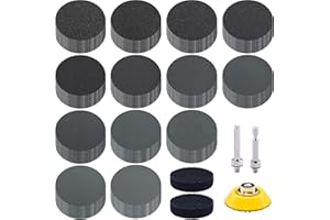 SIQUK 130 Stück Schleifscheiben Klett 50mm Nasse Trockene Schleifpapier Schleifpads Körnung 80-10000 Schleifblätter Sandpapier Rund für Auto Polieren Holz Metall