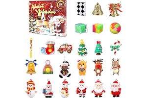 WODOVIA Calendario de Adviento 2022, 24 Días de Calendario de Cuenta Regresiva Sorpresa, Mini Adornos Navideños, Decoraciones Colgantes Árbol de Navidad para Navidad Regalo para niñas y niños