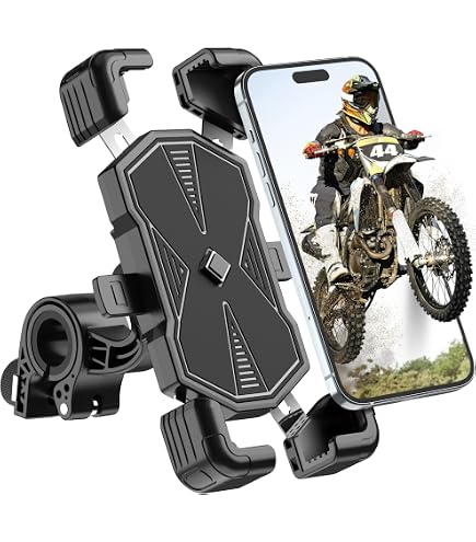 Supporto Telefono Per Bici E Moto – Regolabile A 360° Con Morsetto Per Manubrio E Attacco Specchietto, Per Cellulari 4.8-6.8 Pollici