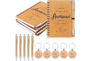 AUGENSTERN 15 Pcs Thank You Gift Employee Appreciation Gifts Bulk Include 5 Inspirational Notebooks 5 Motivational Quotes Pens 5 Inspirational Keychain Thank You Teacher Gifts Leaving Gifts for Colleagues Staff