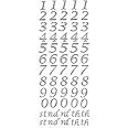 15mm Silver Glitter Script Number Stickers - Self Adhesive Birthday Card Embellishments
