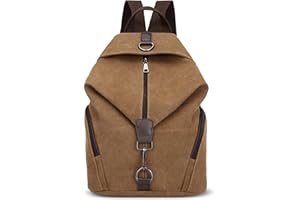 DORRISO Femme Sac à Dos en Toile Léger Sacoche pour Ordinateur Portable Grande Capacité Antivol Sac à Dos de Voyage pour Femmes Marron