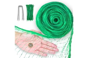 Hywean 4M X 10M Red para Pájaros Malla Antipajaros con 50 Bridas de Nylon y 10 Grapas para Jardin, Verde Redes de Protección para Jardín Frutas Plantas Flores Arboles Verduras