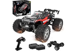CIRCLIO Coche Teledirigido Adulto 43 km/h con 4wd, 1:16 Coche RC Todoterreno Teledirigido 4x4 con Luces 2.4Ghz, 30 Minutos Coche Radiocontrol para Todo Terreno, Carro Telecomandado RC Car para Niños Rojo