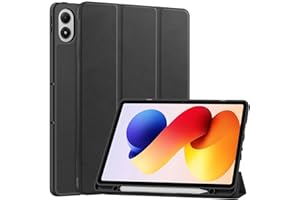 ProCase Funda Giratoria para Xiaomi Redmi Pad 2 Pro 12.1" 2025, Carcasa Protectora de Piel con Rotación 360° y Función Soporte, Funda Folio con Cierre Magnético- Negro