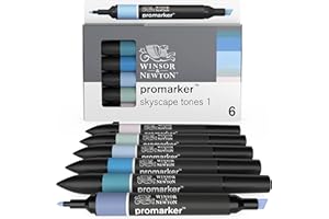 Winsor & Newton - Set de Rotuladores ProMarker, 6 Unidades, Tonos Cielo 1