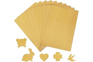 COLEXY Glitzerpapier zum Basteln, 10 Blatt Bastelkarton,Glitzerpapier zum Basteln und Gestalten,A4 210x 297 mm 170g,für DIY Grußkarten Scrapbooking Glitter Craft Paper,für Hochzeit Weihnachten (Gold, A4)
