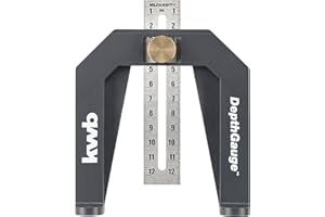 kwb Jauge de profondeur pour défonceuses et scies circulaires de table, y compris 2 échelles de mesure en cm et en pouces