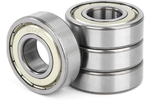 JESUSTREE 4 Stück 6204ZZ Kugellager 20x47x14mm Chromstahl und Vorgeschmiert Rillenkugellager, 6204Z Doppelte Metalldichtung mit Dichtungen Schilde für DIY, Skateboards, Drehbänke, Motoren