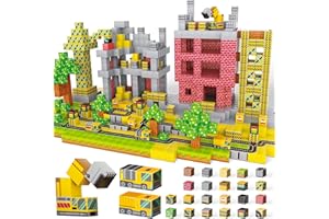 BuzzoXerex Construction Magnetique Enfant, 2.5CM Bloc de Construction Magnétique 80 Pièces Cube Magnétique Con Escavatori, Gru Magnetic Blocks pour Enfants 4 5 6 7 8 9 10 Ans, Anniversaire, Noël