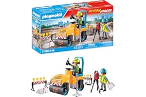 PLAYMOBIL | Action Heroes | Cantiere Stradale | Giocattolo da Costruzione per Bambini | Set da Gioco di Costruzione | Giocattolo per Bambini dai 4 Anni | 71751