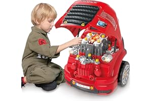 NaXew Large Truck Engine Toy, Big Truck Builder Kit for Toddlers, Kids Mechanic Repair Set, Removable Engine Workshop with Light and Sound, Gift for 4 5 6 7 8 Boys