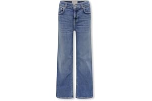 ONLY Girl Jeans mit weitem Bein KOGMADISON Mittlere Taille Gerade geschnitten Jeans