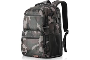 BIKROD Plecak męski, plecak szkolny, dla chłopców, torba na laptopa 15,6", dla nastolatków, z przyłączem ładowania USB,