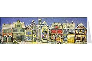 Nostalgischer Midi Postkarten Adventskalender mit Bildern "Die kleine Stadt"