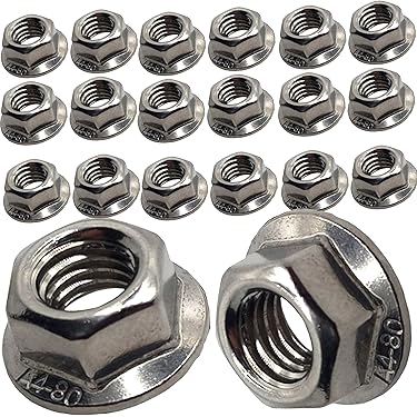 MroMax 1/4 Serrated Flange Hex Lock Nuts - 304 Stainless Steel Flange - View #14